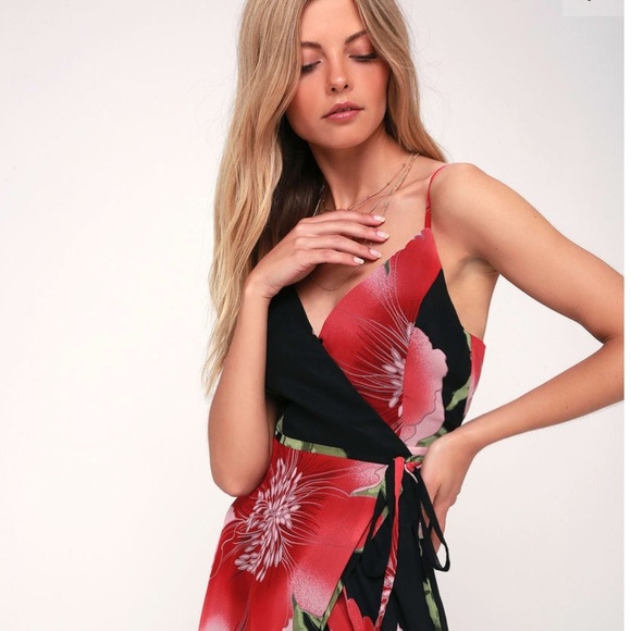 Lulu’s BLOSSOMING BELLE BLACK FLORAL PRINT MAXI - Picture 4 of 11